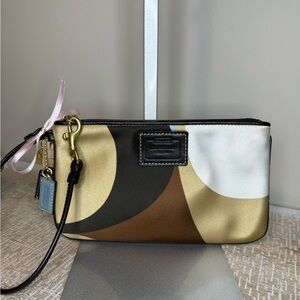 SOLD - Coach Satin Wristlet